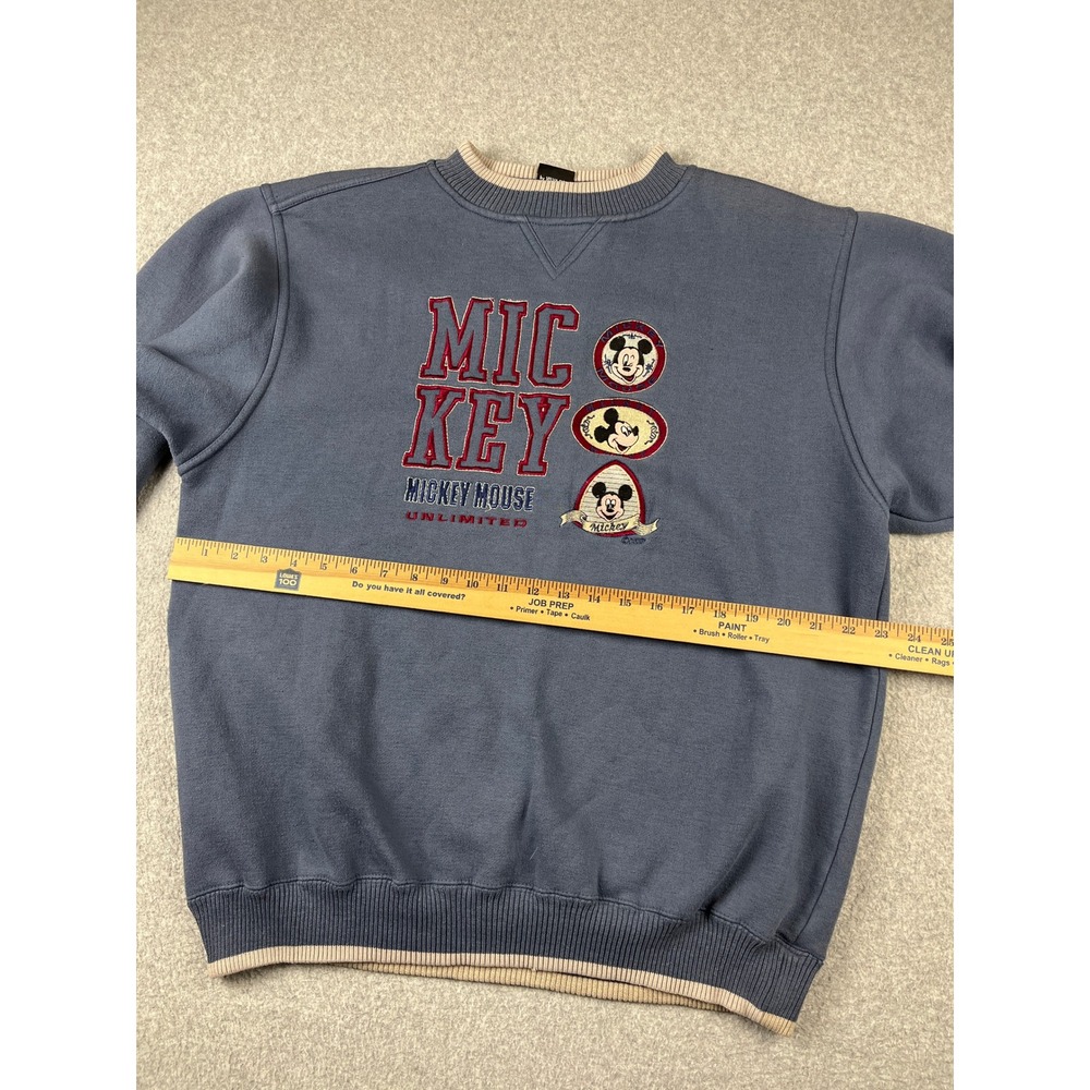 Vintage Mickey Mouse Sweatshirt Mens XL Blue Mickey Unlimited Graphic Pullover - Picture 6 of 9